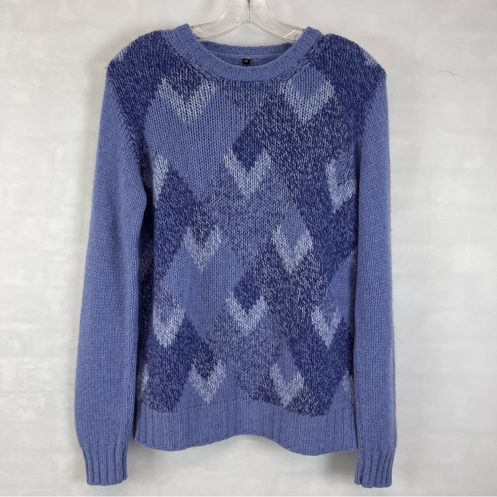 Loro Piana‎ Periwinkle Chevron 100% Cashmere Sweater Size 46 (Made in Italy)